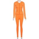 Dámská souprava mikina na zip s kapucí a legíny Přiléhavý střih Dlouhé rukávy Stahovací šňůrky Pružný polyester se spandexem 3