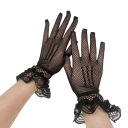 Damska spetsiga handskar helfinger andningsbara 24×8 cm akryl svarta nät eleganta handskar för socialt bruk 3