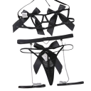 Dámska spodná súprava s ozdobnými mašľami a páskami podprsenka nohavičky polyester spandex pre každodenné nosenie 3