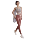 Dámska športová súprava Legíny a športová podprsenka Jednofarebná fitness súprava z nylonu a spandexu 10