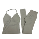 Dámska športová súprava s legínami a tielkom, jednofarebná, nylon, polyester, pohodlná a štýlová pre fitness a cvičenie 10