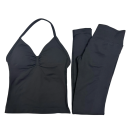Dámska športová súprava s legínami a tielkom, jednofarebná, nylon, polyester, pohodlná a štýlová pre fitness a cvičenie 20