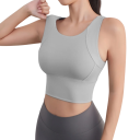 Dámská sportovní podprsenka s racerback střihem a širokými ramínky nylon pro fitness běh cvičení a každodenní nošení 3