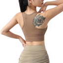 Dámská sportovní podprsenka s racerback střihem a širokými ramínky nylon pro fitness běh cvičení a každodenní nošení 7