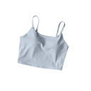 Dámská sportovní podprsenka s tenkými ramínky a tvarovaným předním dílem nylon spandex pro fitness běh cvičení a trénink 9