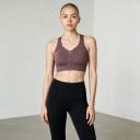 Dámská sportovní podprsenka se zipem vpředu a zády ve tvaru Y s průstřihem a širokými ramínky s pružným spodním lemem na běh i fitness 8