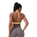 Dámská sportovní podprsenka za krk s překříženým předním dílem a hlubokým výstřihem do V s otevřenými zády na jógu pilates i fitness 12