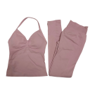 Dámská sportovní souprava s legínami a tílkem, jednobarevné, nylon, polyester, pohodlná a stylová pro fitness a cvičení 19