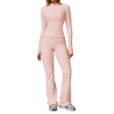 Dámská sportovní souprava s mikinou na zip a kalhotami, jednobarevná, nylon, spandex, pohodlná a stylová pro fitness a volný čas 3