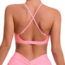 Damska sportowa biustonosz z krzyżującymi się ramiączkami i dekoltem w kształcie kropli nylon spandex do fitnessu biegania ćwiczeń i treningu 11