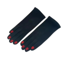 Damska stickade touchhandskar universell storlek Stiliga vinterhandskar med nagellacksmotiv av polyester 3