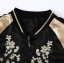 Dámská stylová bunda s květinami - Černo-zlatá 8