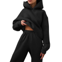 Dámska súprava tepláky a mikina s kapucňou, jednofarebné, polyester 1