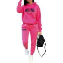 Dámska súprava tepláky, mikina s kapucňou a potlačou Milano, polyester 3