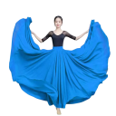 Dámská taneční sukně dlouhá kolová s vysokým pasem, lehký šifon, sukně pro flamenco, balet, lidové tance a scénická vystoupení 6