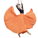 Dámská taneční sukně dlouhá kolová s vysokým pasem, lehký šifon, sukně pro flamenco, balet, lidové tance a scénická vystoupení 12