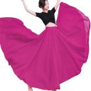 Dámská taneční sukně dlouhá kolová s vysokým pasem, lehký šifon, sukně pro flamenco, balet, lidové tance a scénická vystoupení 7