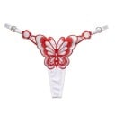 Dámská tanga s motýlí výšivkou z průhledné síťoviny s nastavitelným pasem sexy spodní prádlo na každodenní nošení univerzální velikost 2