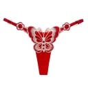 Dámská tanga s motýlí výšivkou z průhledné síťoviny s nastavitelným pasem sexy spodní prádlo na každodenní nošení univerzální velikost 4