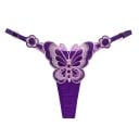 Dámská tanga s motýlí výšivkou z průhledné síťoviny s nastavitelným pasem sexy spodní prádlo na každodenní nošení univerzální velikost 7