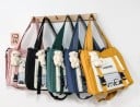 Dámská taška do ruky i přes rameno Přední kapsa s přezkami a průhledným okénkem Ozdobná kopretina Nylon a polyester 30 x 29 x 9 cm 6