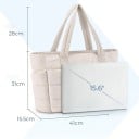 Dámská taška přes rameno s velkou kapacitou 20 l a kapsou na notebook 15,6" prošívaný design 41,5 x 15,1 x 30,5 cm na dojíždění i do školy 12