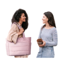 Dámská taška přes rameno s velkou kapacitou 20 l a kapsou na notebook 15,6" prošívaný design 41,5 x 15,1 x 30,5 cm na dojíždění i do školy 21