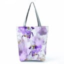 Dámska taška s kvetinovým potlačom Vyšší tvar s rozšíreným dnom 27 x 37 x 8 cm Dlhé šedé uši Polyester Motívy ruží a vlčích makov 9