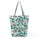 Dámská taška s potiskem lenochodů Vyšší tvar s rozšířeným dnem 27 x 37 x 8 cm Dlouhá šedá ucha Polyester Hravý kreslený motiv zvířátek 2