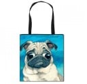 Dámská taška s potiskem psa přes celou přední stranu Čtvercová nákupní taška s černými uchy Polyester Rozměr 34,5 x 34,5 cm 7