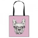 Dámská taška s potiskem psa přes celou přední stranu Čtvercová nákupní taška s černými uchy Polyester Rozměr 34,5 x 34,5 cm 9