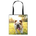 Dámská taška s potiskem psa přes celou přední stranu Čtvercová nákupní taška s černými uchy Polyester Rozměr 34,5 x 34,5 cm 15