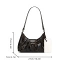 Damska torba 27 x 7 x 17 cm Retro styl Y2K Sztuczna skóra Podłużna modna torba o wyrazistym designie do codziennego noszenia 2