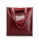 Damska torba shopper na ramię Wysoka prostokątna torba z błyszczącą powierzchnią Dwa długie uchwy Prosty elegancki styl 32 x 36 x 6 cm 6