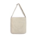 Damska torba sztruksowa na ramię z przednimi kieszeniami i paskiem z metalową klamrą Miękka torba na co dzień 38 x 33 x 11 cm 4