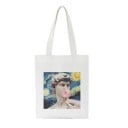 Damska torba z nadrukiem antycznych rzeźb w nowoczesnej kolacji Torba zakupowa 35 x 40 cm Uchwyty 30 cm Biała torba z wyraźnym motywem artystycznym 1