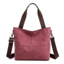 Damska torba z płótna i poliestru 30 x 29 x 13 cm Torba do ręki z dwoma brązowymi uchami Regulowany pasek na ramię z karabinkami 5