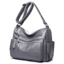 Damska torebka crossbody z sztucznej skóry Dwie przednie kieszenie na zamek Boczne kieszenie Pikowany wygląd Regulowany pasek 29 x 23 3