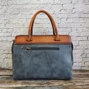 Damska torebka do ręki z sztucznej skóry Elegancka torba z dwoma uchwytami i paskiem na ramię Przednia kieszeń z metalową klamrą 38 x 28 x 6