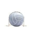 Damska torebka w kształcie piłki do siatkówki 16 x 16 cm Okrągła torba na ramię na złotym łańcuszku Wesoły sportowy dodatek do miasta 4