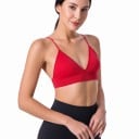 Dámská trojúhelníková podprsenka bralette s hlubokým výstřihem do V na tenkých ramínkách s nízkými zády a širokým spodním lemem 2