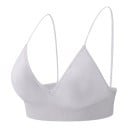 Dámska trojuholníková podprsenka bralette s hlbokým výstrihom do V na tenkých ramienkach s nízkymi chrbtom a širokým spodným lemom 10