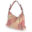 Dámská velká kabelka přes rameno s patchworkovým vzorem Kosočtverečné díly Ozdobné střapce Umělá kůže a polyester 38 x 30 x 13 cm 4