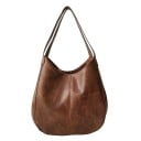 Dámská velká kabelka přes rameno ve stylu hobo Dvě dlouhá ucha Měkký zaoblený tvar Umělá kůže Vintage vzhled 28 x 30 x 12 cm 2