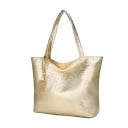 Dámská velká kabelka shopper přes rameno Umělá kůže s krokodýlím vzorem Lesklý povrch Dvě dlouhá ucha Ozdobný přívěsek 33 x 31 x 11 cm 7