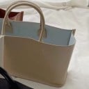 Dámska veľká kabelka shopper z umelej kože Taška do ruky so 2 uchami Otvorená horná časť Hladký povrch Rozmery 35 x 19 x 10 cm 3