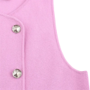 Dámská vesta s dvojřadým zapínáním na knoflíky bez rukávů polyester růžová krátký střih pro každodenní nošení a vrstvení 4