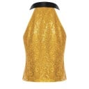 Dámská vesta s flitry a klopovým límcem bez rukávů polyester elegantní střih pro společenské nošení a večerní outfit 6