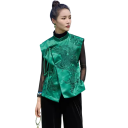 Dámská vesta s výšivkou a zavazováním na boku bez rukávů polyester elegantní střih pro společenské nošení i stylové vrstvení 3