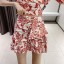 Dámská zavinovací mini sukně s květinami 2